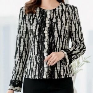 Peggy Jennings ~ Couture Jacket ~ Wool with Silk Lining & Embroidery.  🖤🤍